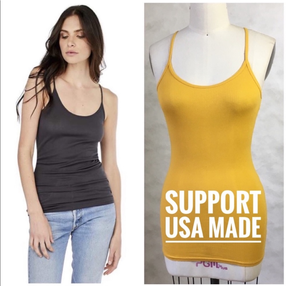 🇺🇸 MICHAEL STARS Cotton Rib Camisole Tank @D355-61